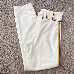 Boombah white black yellow baseball pants new without tags
